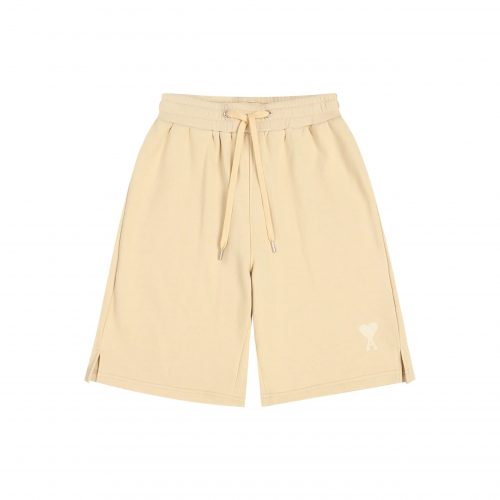 Ami Paris Ami Ami de Coeur Casual Cotton Shorts Beige