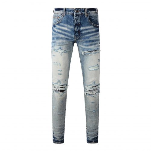 Amiri MX1 Bandana Skinny Jeans Blue
