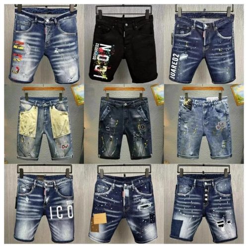 Dsquared2 D2 Distressed Denim Shorts Vintage Casual Shorts Multicolor