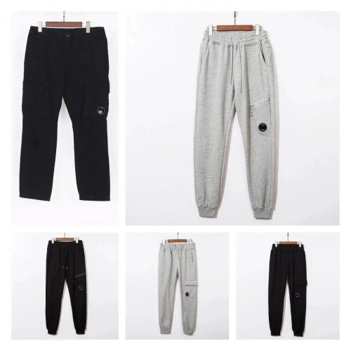 C.P. Company CP Lens Detail Cargo Joggers Streetwear Sweatpants Black and Gray