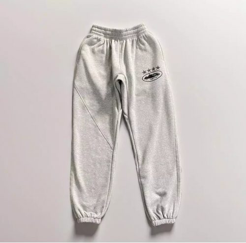 Corteiz CRTZ Star Island Graphic Streetwear Joggers Gray