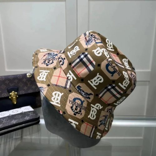 Burberry Monogram Print Bucket Hat Brown