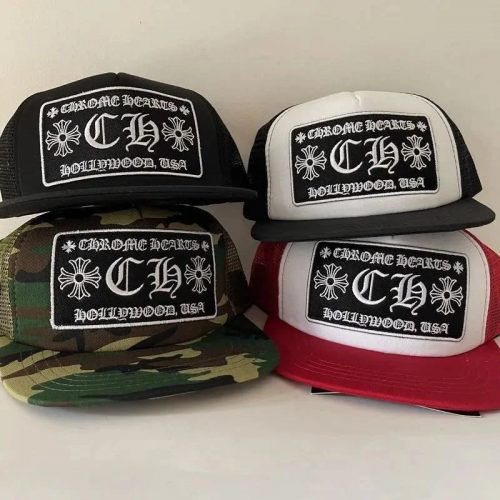 Chrome Hearts Hollywood Trucker Hat Mesh Baseball Cap Multicolor