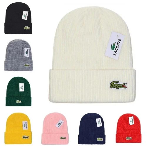 Lacoste Ribbed Knit Beanie Hat Multicolor