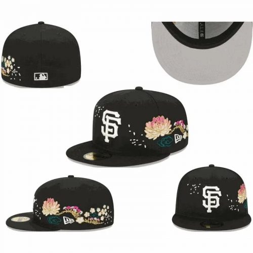 New Era 59FIFTY San Francisco Giants Floral Embroidered Fitted Cap Black