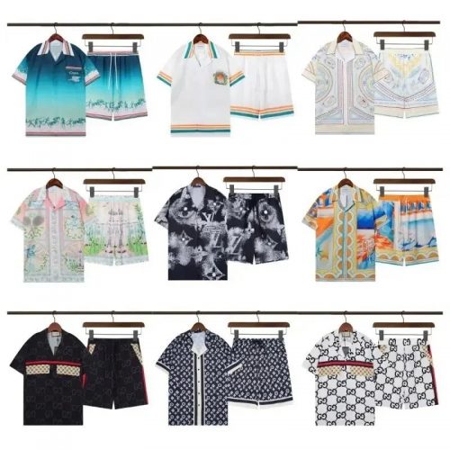 Gucci GG Monogram Shirt and Shorts Set Casual Summer Outfit Multicolor