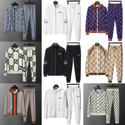 Gucci Monogram Print Casual Tracksuit Set Multicolor