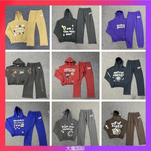 Broken Planet Graphic Print Streetwear Tracksuit Set Multicolor