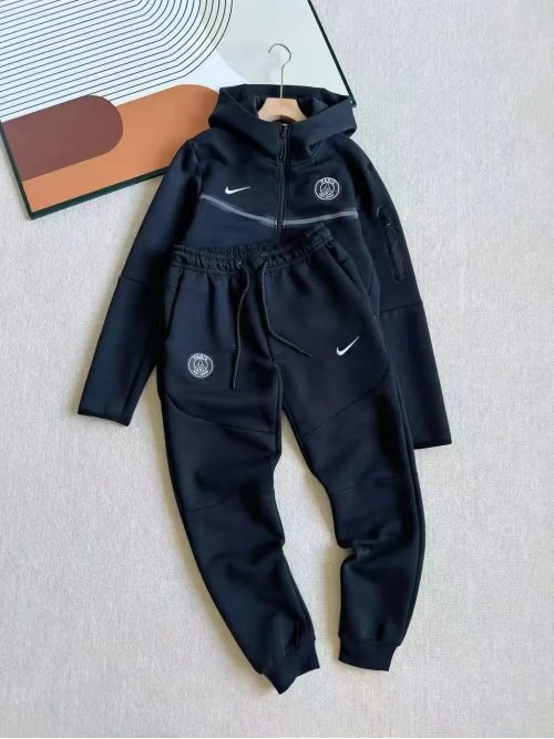 Nike Paris Saint-Germain Tech Fleece Sporty Tracksuit Set Black
