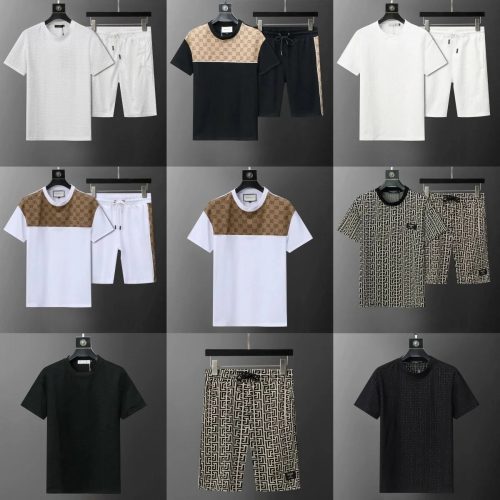 Gucci GG Monogram Casual T-Shirt and Shorts Set Multicolor