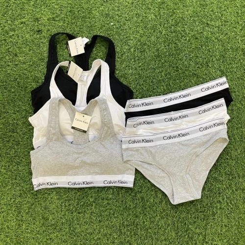Calvin Klein CK Modern Cotton Bralette and Bikini Set Comfortable Loungewear Set Multicolor