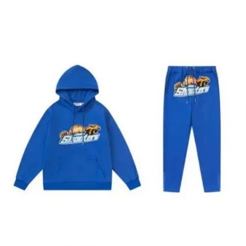 Stüssy Logo Print Hoodie and Joggers Set Casual Tracksuit Blue