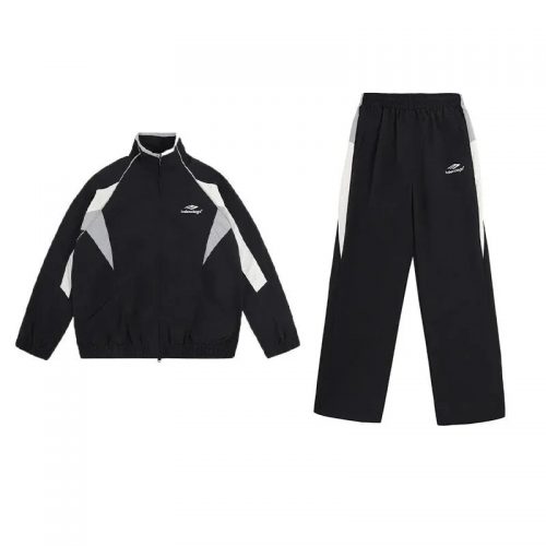 Balenciaga Tracksuit Set Sporty Nylon Matching Set Black and White