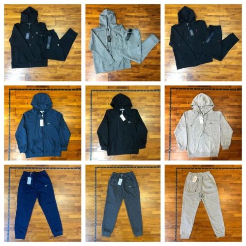 Polo Ralph Lauren Zip-Up Hoodie and Joggers Matching Set Black Gray
