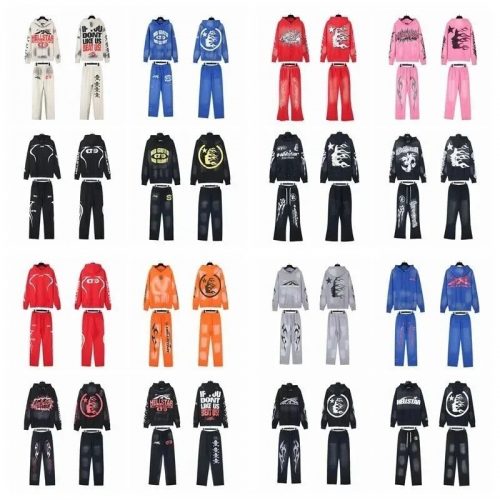 Hellstar Graphic Print Streetwear Tracksuit Set Multicolor