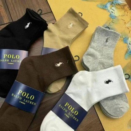 Polo Ralph Lauren PRL Embroidered Pony Crew Socks Cotton Set Multicolor