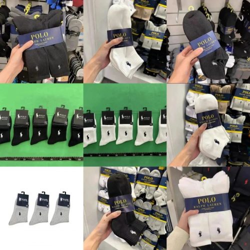 Polo Ralph Lauren Ralph Lauren Classic Sport Cotton Socks White and Black