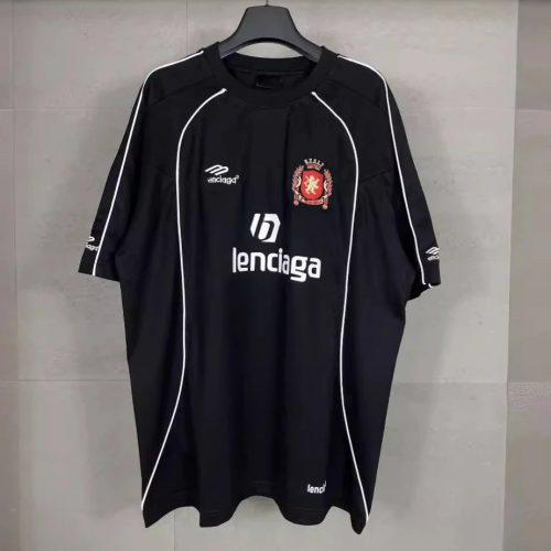 Balenciaga Soccer Jersey Oversized Graphic T-Shirt Black