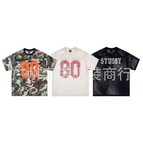 Stussy Mesh Jersey Graphic Streetwear T-Shirt Multicolor
