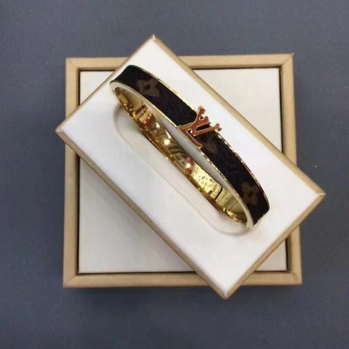 Louis Vuitton LV Nanogram Cuff Monogram Bracelet Gold