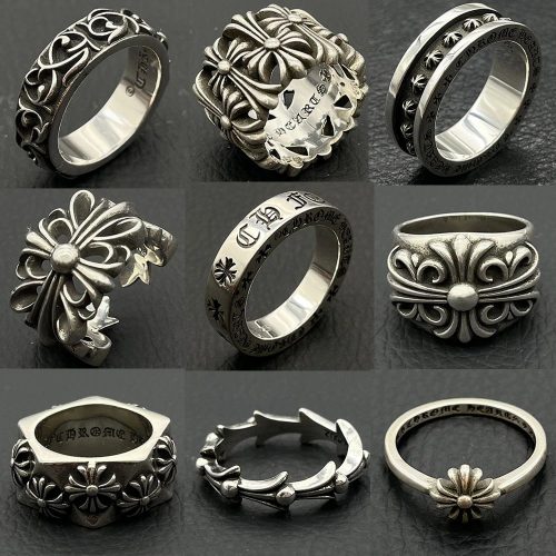 Chrome Hearts Silver Rings Collection Gothic Accessories Silver