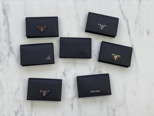 Prada Saffiano Leather Slim Card Holder Black
