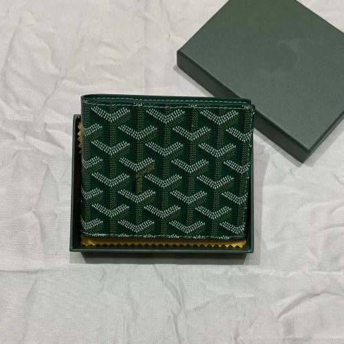 Goyard Bifold Wallet Classic Canvas Card Holder Green