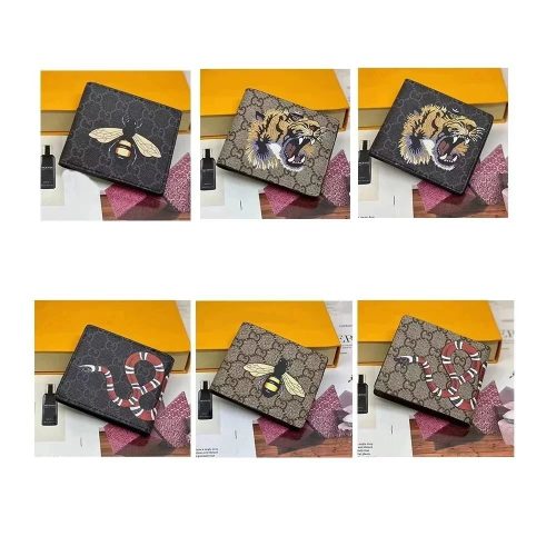 Gucci GG Supreme Animal Print Bi-fold Wallet Multicolor