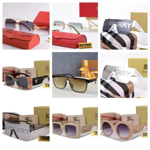 Burberry TB Square Sunglasses Fashion Eyewear Black and Beige