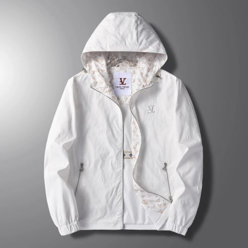Louis Vuitton LV Monogram Embossed Hooded Jacket Lightweight White