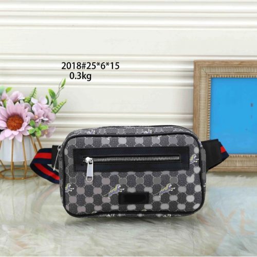 Gucci Tiger Print Waist Bag Stylish Crossbody Bag Black and Gray