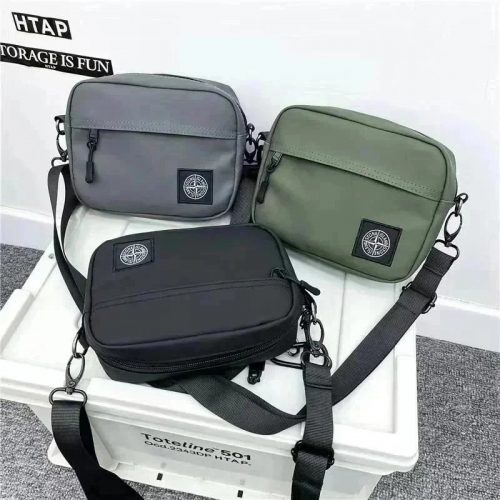 Stone Island Crossbody Bag Casual Shoulder Bag Black