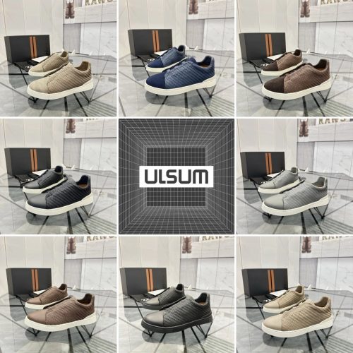 ULSUM Woven Panel Sneakers Casual Low Top Shoes Multicolor
