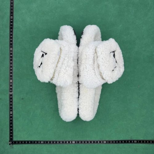 Design Faux Shearling Cozy Slides White