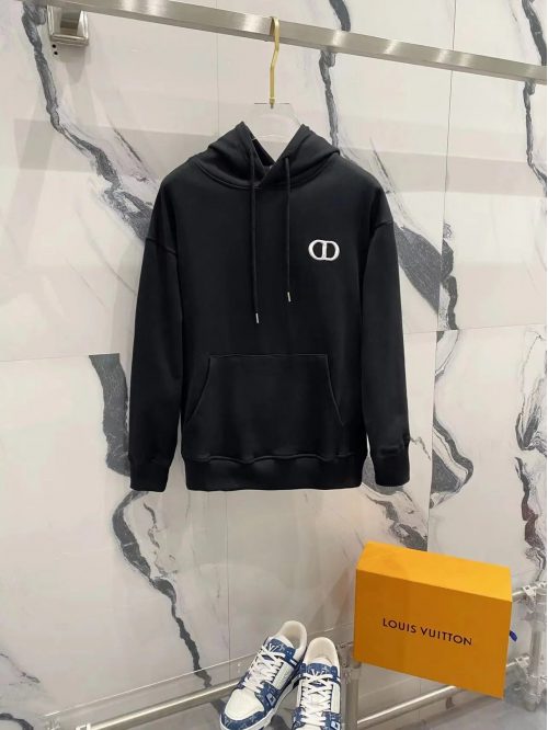 Louis Vuitton LV Double Initials Casual Hoodie Black