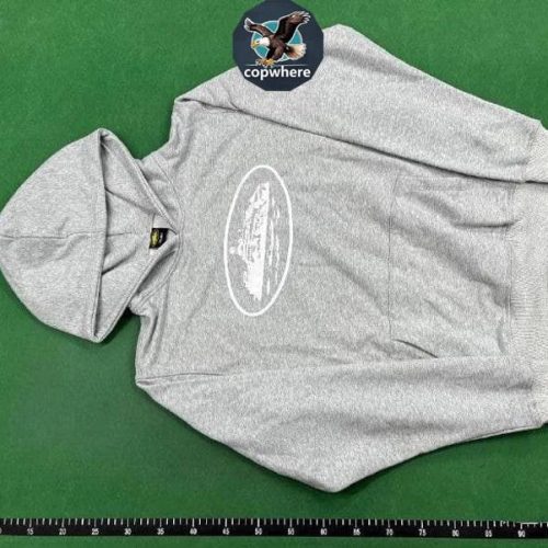 Corteiz Oval Logo Hoodie Casual Sweatshirt Gray