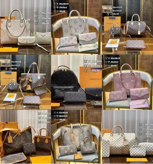 Louis Vuitton LV Monogram Collection Iconic Luxury Handbag Set Multicolor