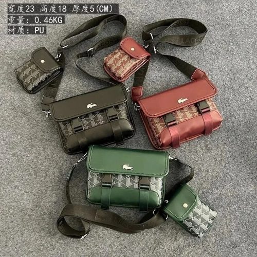 Lacoste Monogram Messenger Bag Casual Crossbody Bag Multicolor