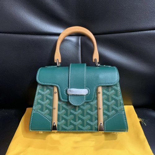 Goyard Saigon PM Structured Handbag Green