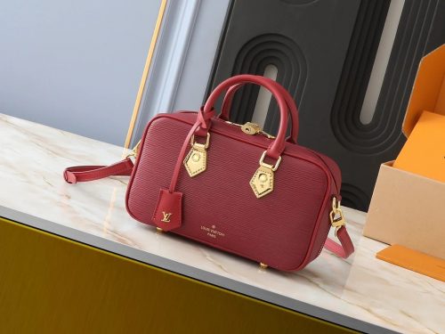 Louis Vuitton LV Speedy Bandouliere 20 Epi Leather Handbag Red