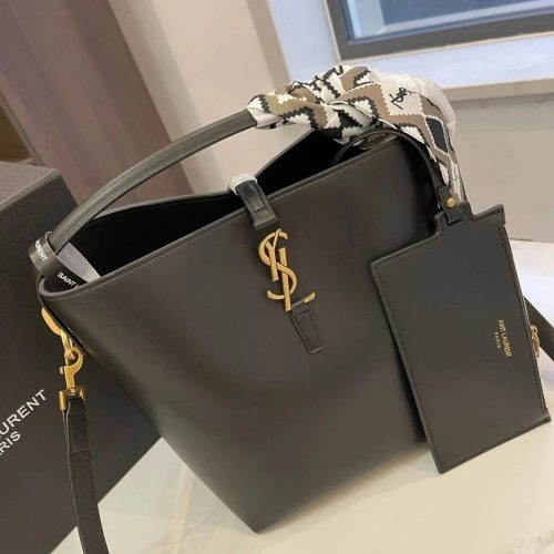Saint Laurent YSL Le 5 à 7 Leather Hobo Shoulder Bag Black