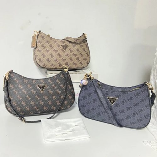 Guess Monogram Shoulder Bag Classic Handbag Multicolor