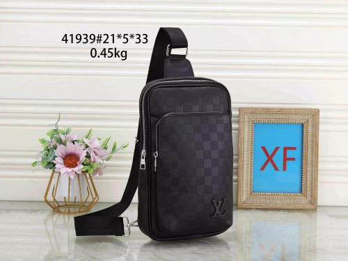 Louis Vuitton LV Avenue Sling Bag Check Pattern Crossbody Bag Black