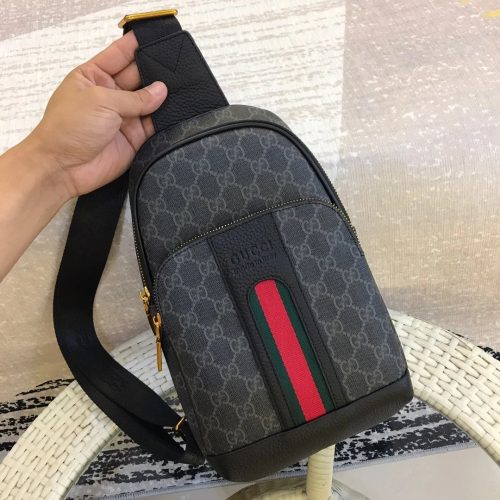 Gucci GG Supreme Web Canvas Crossbody Bag Black