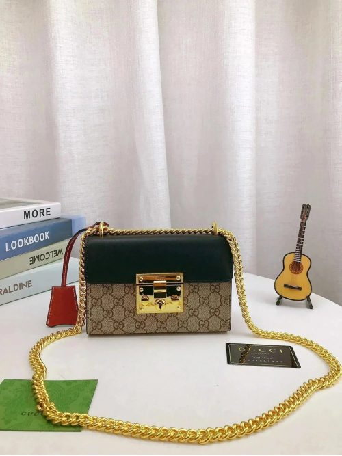 Gucci Padlock GG Small Classic Shoulder Bag Beige and Black