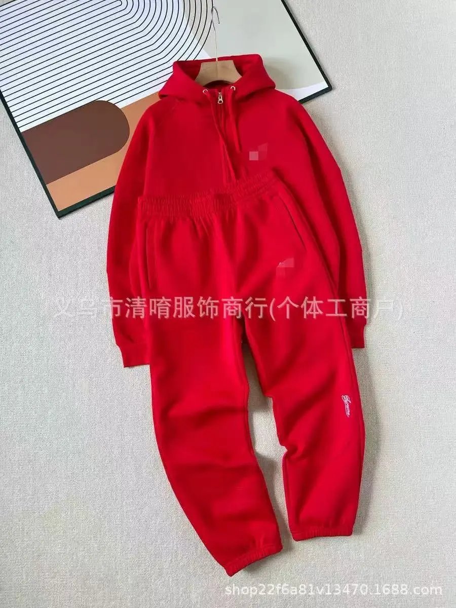 后背大勾套装-红色 后背大勾套装-红色