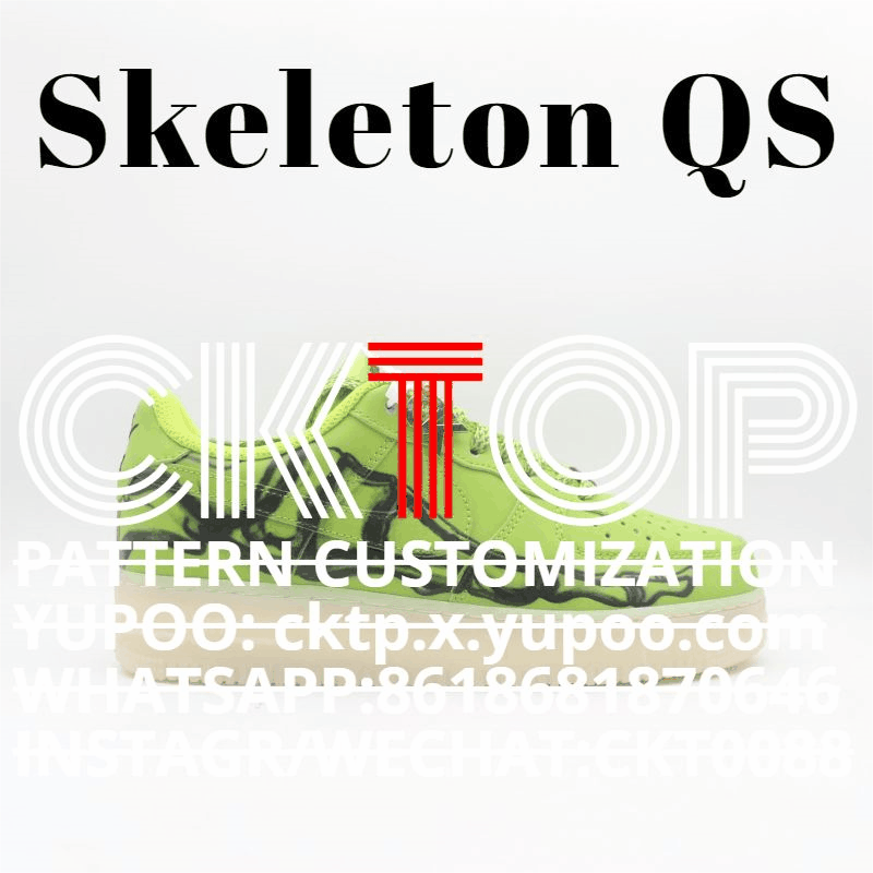 Nike Air Force 1 Skeleton QS Low Top Sneakers Green
