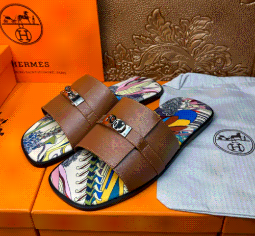 Hermes Oz Mule Slip-On Sandals Brown