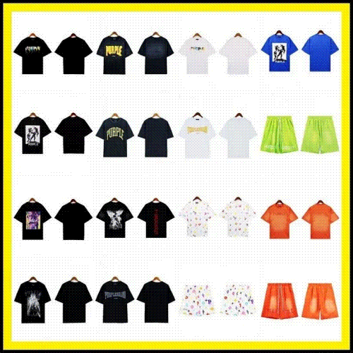 Purple Brand Graphic Print Oversized T-Shirt and Shorts Set Multicolor