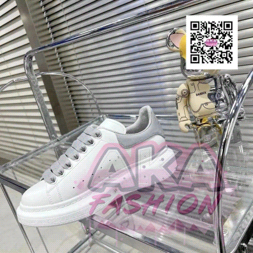 Alexander McQueen AMQ Oversized Chunky Leather Sneakers White and Gray